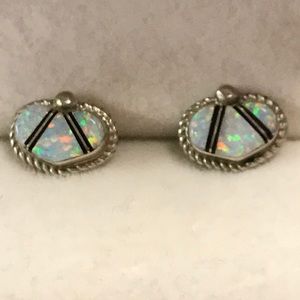 Firey Opal and Sterling Silver Earrings 💫